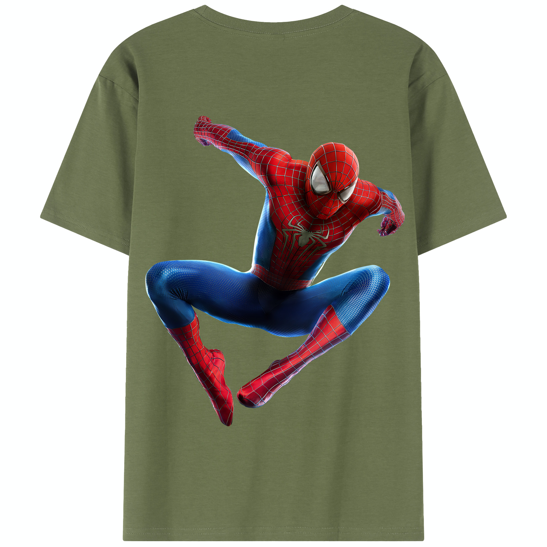 （画像用） Spider Man スパイダーマン 綿100％半袖Tシャツ（背面プリント）
